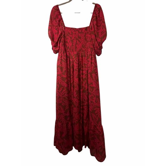 Torrid Pink and Brown Chiffon Floral Tea Length Dress - Size 2X - Picture 4 of 12